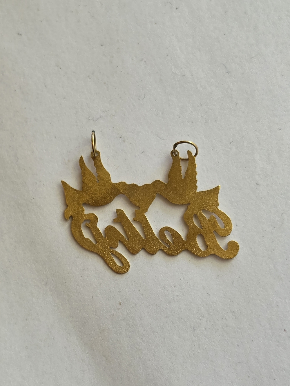 14k Solid Yellow Gold Betty Nameplate Pendant Charm - Picture 3 of 5